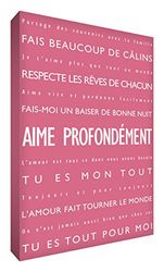 Feel Good Art Aime Profondément Toile sur Cadre Mural de Style Moderne/Typographique Vieux Rose 91 x 60 cm