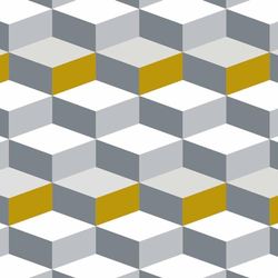 Draeger Paris – Azulejos adhesivos de pared – Ideal para cocina y baño – Lote de 6 cuadrados adhesivos de cubos, 15 x 15 cm, color gris