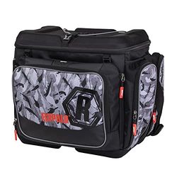 Rapala Rangement LureCamo Tackle Bag Magnum-Sac Pêche avec 2 Porte-Canne-Matière Étanche-Bandoulière Ajustable-Plusieurs Poches-Plateau Amovible-Gris/Noir Unisex, Multicolore, Standard