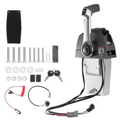 VEVOR Boîtier de Commande à Distance Hors-Bord, Compatible avec Evinrude Johnson 5006186, Commande d'Accélérateur de Bateau Montage Supérieur, avec Interrupteur de Trim Électrique, pour Direction