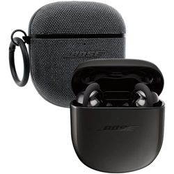 Bose Auricolari QuietComfort Earbuds II Bundle con custodia in tessuto, wireless, Bluetooth: cuffie in-ear con personalizzazione dell’eliminazione del rumore e del suono, Nero Triplo