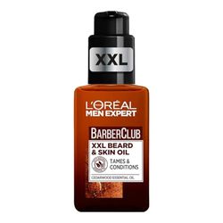 L'Oreal Men Expert Barber, Aceite para barba larga de uso diario, Enriquecido con aceite de cedro: doma, acondiciona y suaviza el vello facial, Tamaño XXL, 50 ml