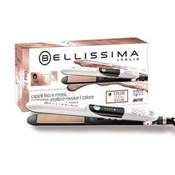 Bellissima Lisseur Cheveux Professionnel Protection des Cheveux Colorés, Creativity Color Shine B22 100 - Plaques Revêtement Tissu, Contrôle de la Chaleur, Plaques Arrondies - Tous Types de Cheveux