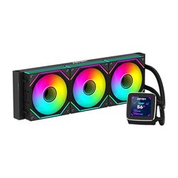 ABYSM Gaming Refroidissement liquide OCEANIC 360 Black ARGB, avec écran LCD de 2,8" personnalisable, pour surveiller la température du processeur, la vitesse des ventilateurs et d'autres paramètres