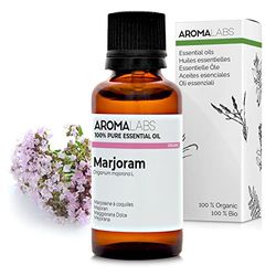 BIO - Aceite Esencial Mejorana - 30mL - 100% Puro, Natural, Quimiotipado y Certificado AB - Aroma Labs (Marca Francesa)