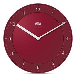 Braun Horloge Murale Radio-pilotée en Plastique, Rouge, Normale