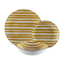Versa Service de table Venise 18 pièces jaune porcelaine