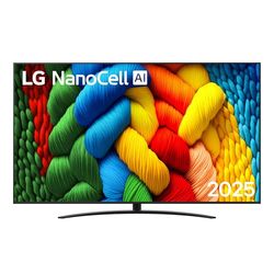 LG NanoCell AI NANO81 TV 86 pollici, Smart TV 4K, Processore α7 Gen8, Tecnologia NanoCell, webOS e telecomando puntatore con AI, Filmmaker mode, Gaming con VRR 4K@60Hz, 86NANO81A6A 2025