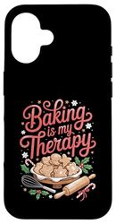 Baking Is My Therapy for Bakers and Cookie Fans Christmas Case for iPhone 16