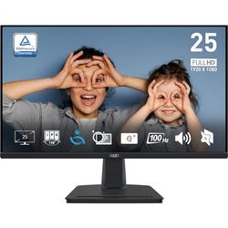 MSI PRO MP251 Monitor 24,5" IPS FHD (1920x1080), 100Hz, 1ms, altoparlanti integrati, Eye-friendly, FreeSync, 1x HDMI e 1x DP, VESA - HDMI 1.4b, D-Sub (VGA)