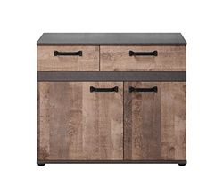 trendteam smart living - Comò Armadio - Soggiorno - Strisce - Dimensioni di montaggio (L x A x P) 100 x 83 x 41 cm - Colore Matera con tabacco rovere - 194786048