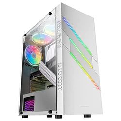 Mars Gaming MC-U3 Blanco, Caja PC Gaming ATX XL, Frontal Triple ARGB, Ventilador 12cm ARGB, Ventana Cristal Templado