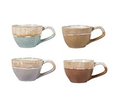 H&h set 4 tazze caff malika in stoneware assortiti cc110