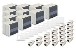 DIGITUS Set: Prise réseau Outdoor IP44 (10 pièces) - Avec support pour modules Keystone (10 pièces) - Incl. prise réseau Cat 6A Keystone Module (20 pièces)