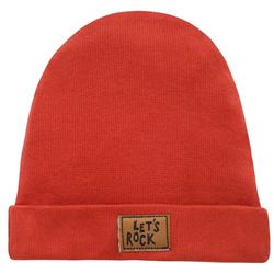 Pinokio Warm Beanie Bonnet Beanie muts voor jongens, ROOD Lets Rock, ROOD LATEN ROCK