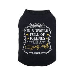 Doggy Parton in a World Full of Jolenes Be A Dolly Chemise Noire pour Animaux de Compagnie – XS