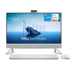 Dell 27 All-in-One Desktop ec27250 27-inch FHD, Intel Core i5-1334U processor, Intel Iris Xe Graphics, 16GB RAM, 512TB SSD, Windows 11 Home, UK Pro Wireless Keyboard & Mouse included Silver