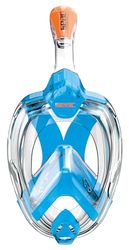 SEAC AMICA, Maschera Integrale da Snorkeling per adulti e bambini dai 6 anni in su, facciale in polimero anallergico senza ftalati, azzurro/arancione, S/M