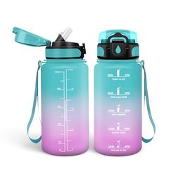 HoneyHolly Drinkfles 500 ml, BPA-vrij en lekvrij, drinkfles met rietje, herbruikbare drinkfles voor de basisschool, motiverende drinkfles voor school, fitnessstudio, kantoor, hardlopen