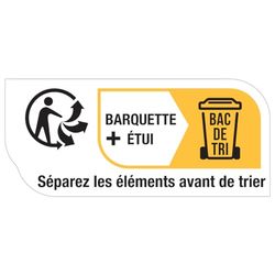 Pegatina de etiqueta Info-tri – Embalaje de la bandeja con funda bolsa – Tabla de 66 pegatinas (1,9 x 4,3 cm)