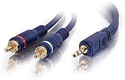 C2G 10m Velocity One 3.5mm Stereo manspersoon to Two RCA manspersoon Y-kabel