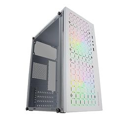 Mars Gaming MC-CORE, Case PC Ultracompacte Micro-ATX, Metal-Mesh Voorontwerp, 2x 120mm FRGB Fans, Full Side Window Gaming Case, Mini-ITX PC Case, USB 3.0, Wit