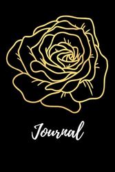 Black Flower Journal - 192 Lined Pages (96 Sheets)