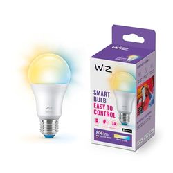 WiZ Tunable White - Smart LED belysning (WiFi och Bluetooth), 60W, A60, E27, 2700-6500 Kelvin, Dimbar i kallvitt till varmvitt