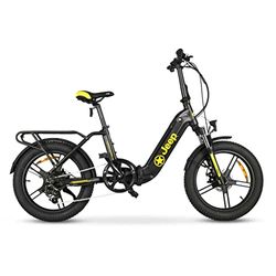 Jeep Fold E-Bike FR 7000, 20' kompakt cykel, hopfällbar elcykel, 7-växlad växellåda, svart