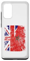 Coque pour Galaxy S20 Demi drapeaux britanniques marocains | Maroc UK vieilli vintage