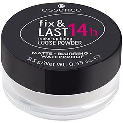 Essence Cosmetics Fix e Last 24H Make-Up Fixing Cipria in Polvere, Lunga Durata, Correttore, Controllo della Pelle Grassa, Controllo della Lucidità, Opaca, 9.5 g