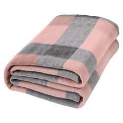 Dreamscene Blush Check Fleece Deken Super Zachte Lichtgewicht Knusse Slaapbank Picknick Tuin Gooi Over, Gooi Deken Tartan, Grijs Roze Plaid Deken - 50 "x 60"