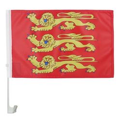 AZ FLAG - Drapeau Haute-Normandie Pour Décoration Voiture Avec Attaches En PVC Et Système d'Accroche - Car Flag Haut-Normand - France - 100% Polyester - 50g - 45x30 cm