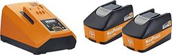 FEIN Set de inicio baterías con 2 baterías de iones de litio HighPower con cargador rápido ALG 80 BC, elevada corriente de carga de 8 amperios, Tensión 18 V, Capacidad 5.2 Ah, Conectividad Bluetooth
