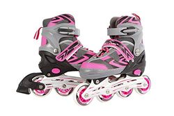 Patins à roulettes Van Manen Globe Street Rider 720234 pour enfants, rose/gris, taille ajustable 29-32, cadre en aluminium ABEC7