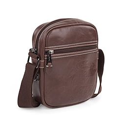 Lois - Bandoleras Hombre - Bolso Hombre Bandolera Ajustable - Bandolera Hombre Polipiel - Bolso Bandolera Hombre. Bolso de Hombre Pequeño. 40214, Marron