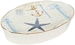 Avanti Linens Antigua Collection, Ceramic, Multi-Colored, Soap Dish