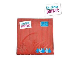 Diner PRESQUE Parfait 12 stuks servetten effect stof 40 x 40 cm rood