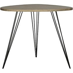 Safavieh Kaelyn Tavolino Laccato, Metallo, Pietre, Colore: Grigio Talpa/Nero