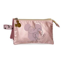 Disney Mickey Outline Trousse triple rose 22 x 12 x 5 cm Polyester