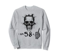 I Am 58 Plus 1 Middle Finger - 59th Birthday w. Viking Skull Sudadera