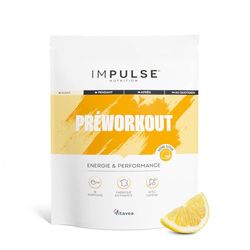 Preworkout poudre Citron 300g - Pre Workout avec Caféine 200mg, BCAA, Arginine, Citrulline, Acides Aminés - Complément Alimentaire Énergie, Endurance, Focus µ- Fabriqué en France - IMPULSE NUTRITION