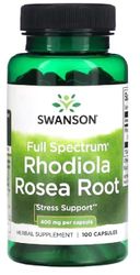 Swanson - Rhodiola Rosea Root, 400mg | Stress and Energy Support - 100 Capsules
