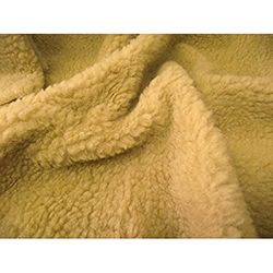 CRS Fur Fabrics Tecido de pele sintética de ovelha Sherpa, fibra, castanho claro, 1 Mtr - 150 cm x 100 cm