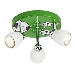 BRILLIANT lampada Soccer LED Spotrondell 3flg bianco/verde-nero-bianco | 3x LED-PAR51, GU10, 3W lampade a riflettore LED incluse, (250lm, 3000K) | Scala da A ++ a E | Testa orientabile