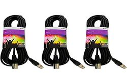 QTX - 3 x 10 m DMX-kabel voor DJ, disco, verlichting