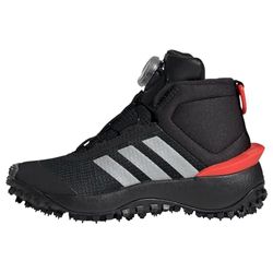 adidas Fortatrail Shoes Kids Boa, Sneaker Unisex - Bambini e ragazzi, Core Black Silver Met Bright Red, 38 2/3 EU