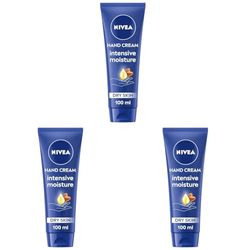NIVEA Intensive Moisture Hand Cream (100ml), Nourishing Hand Cream with Almond Oil and Shea Butter, Daily Intensive Moisturising Hand Lotion for Dry Hands (Pack of 3)