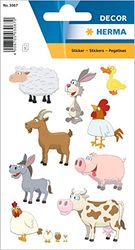 HERMA 3067 adesivi piccoli animali della birra, 27 pezzi, adesivi con mucca, maiale, coniglio, asino, etichette per album fotografico, diario, album di poesia, scrapbooking, compleanno, decorazione