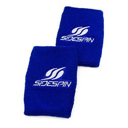 SideSpin - Muñequeras Padel | 100% Algodón de Alta Absorción | Ideal para Pádel y Tenis | Diseño Logo Bordado, Azul, Talla Única, Algodón/Poliéster.